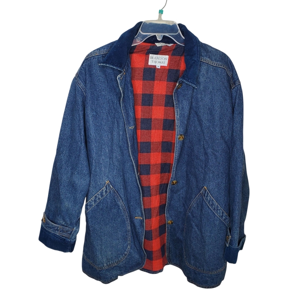 Vintage Brandon Thomas Denim Cotton Barn Chore Coat Medium Fishermen
